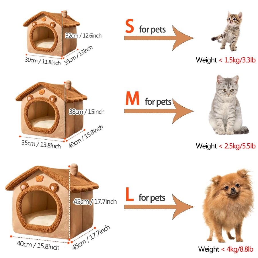 Foldable Pet House for Cats & Small Dogs